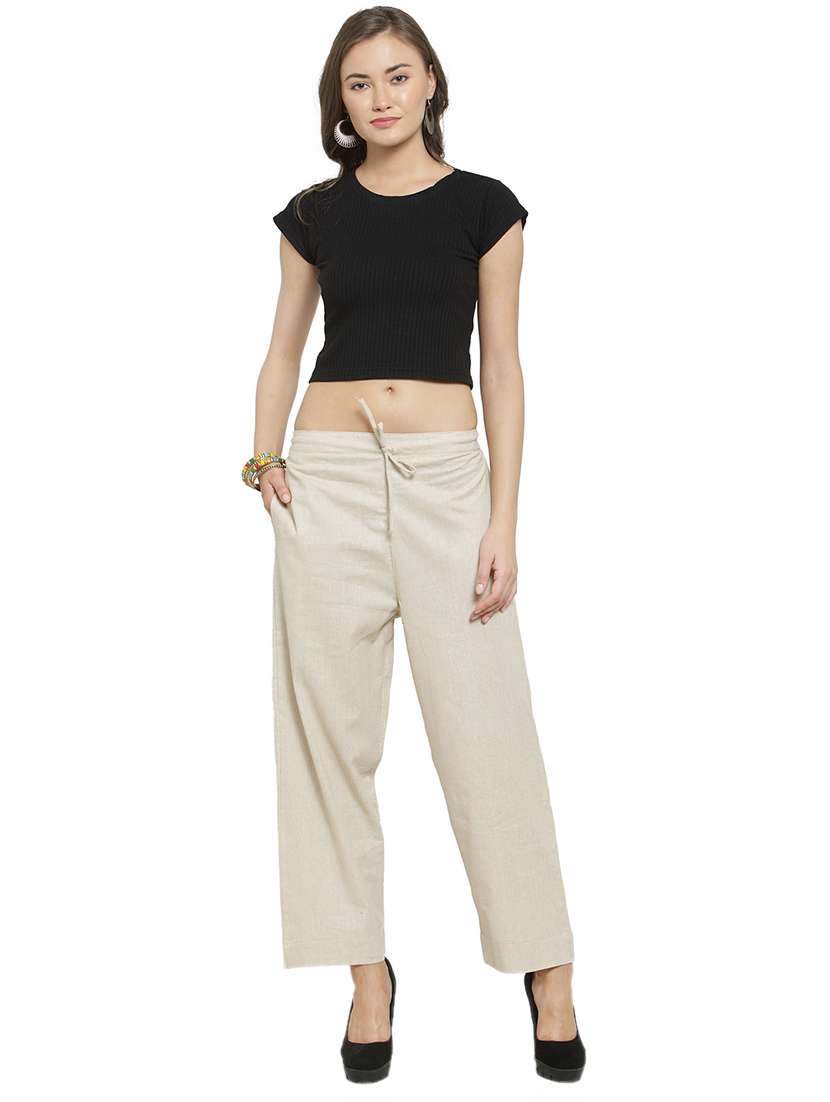 women solids ankle length tailored pants - 16757190 -  Standard Image - 4