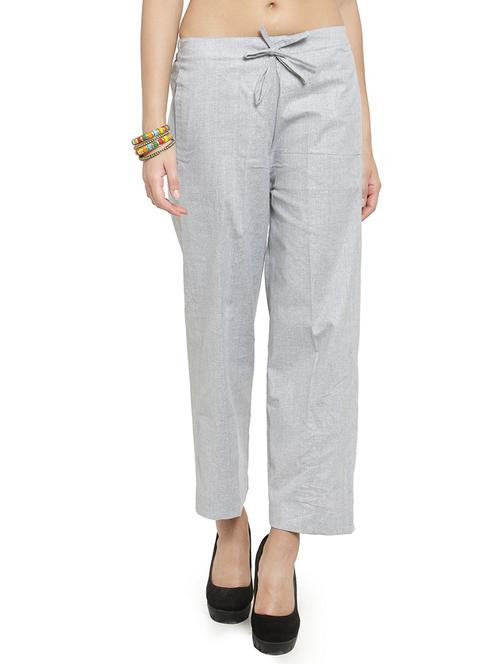 women solids ankle length tailored pants - 16757191 - Standard Image - 0