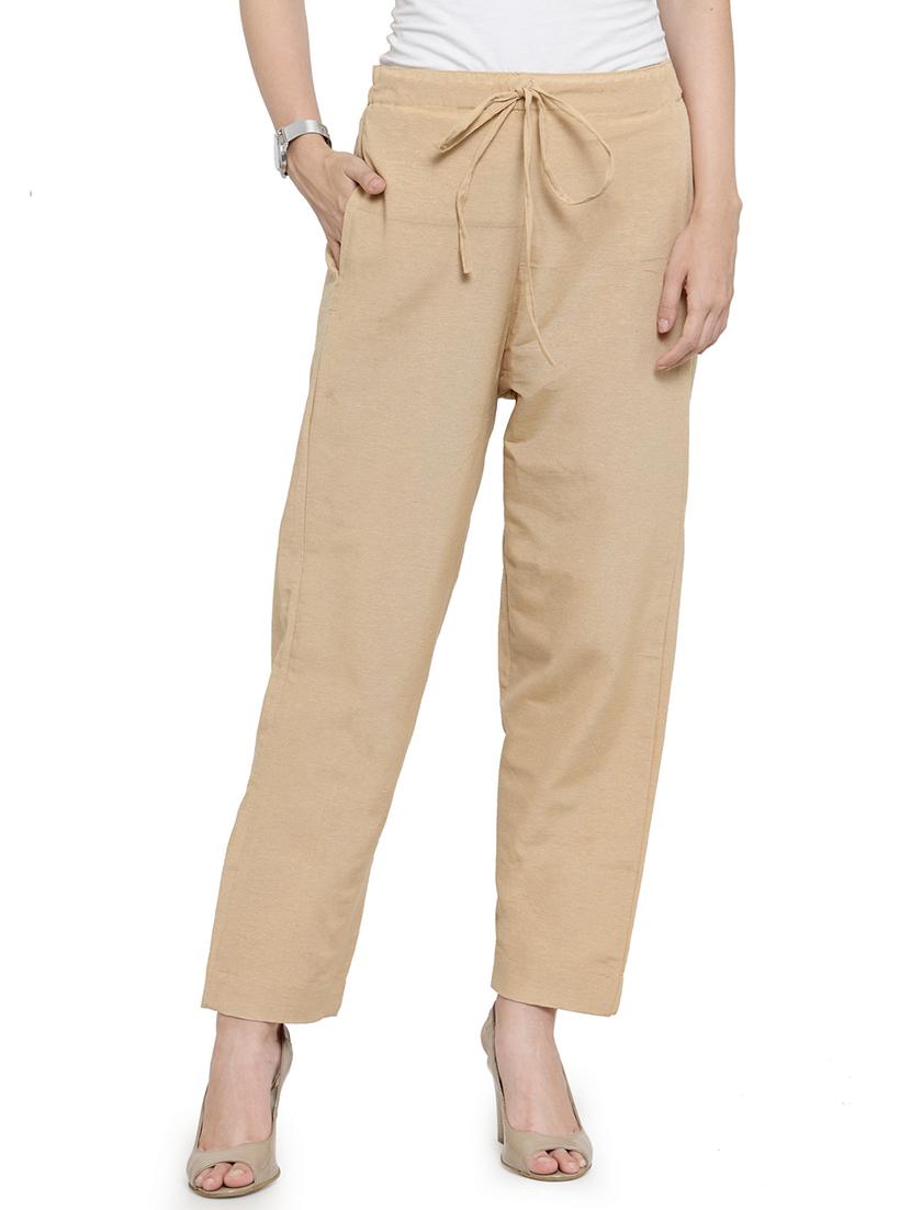 drawstring waist solid trouser - 16757193 - Zoom Image - 0