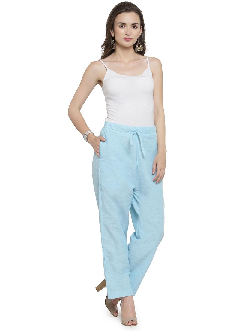 drawstring waist solid trouser - 16757194 - Standard Image - 4