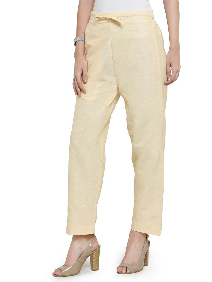 women solids ankle length tailored pants - 16757195 - Standard Image - 1