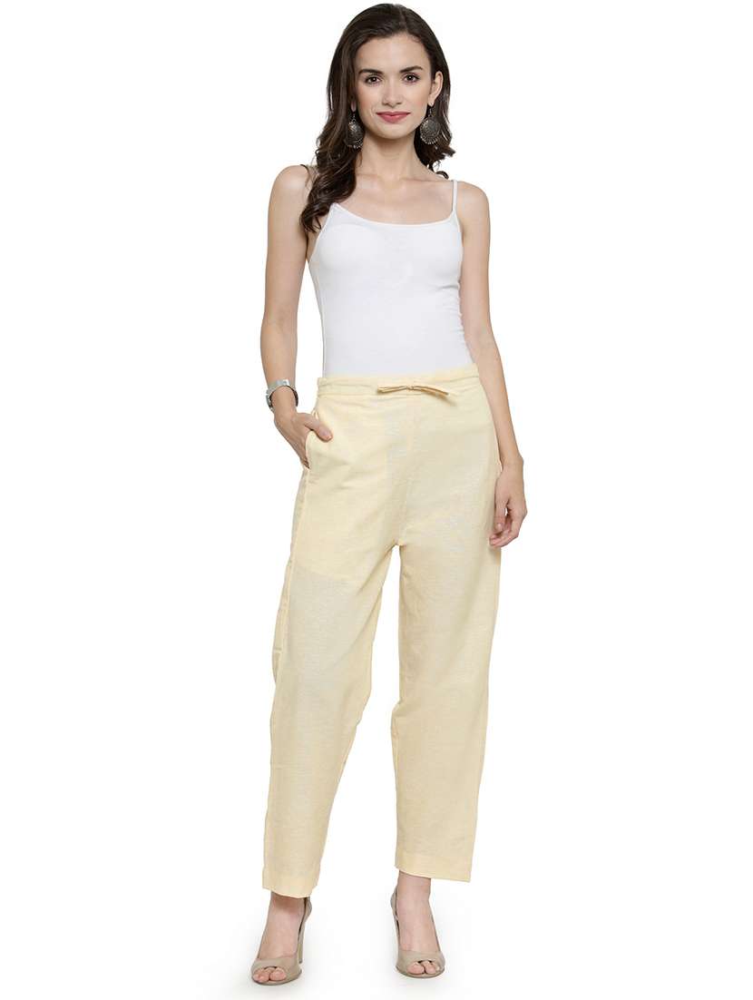 women solids ankle length tailored pants - 16757195 - Standard Image - 4