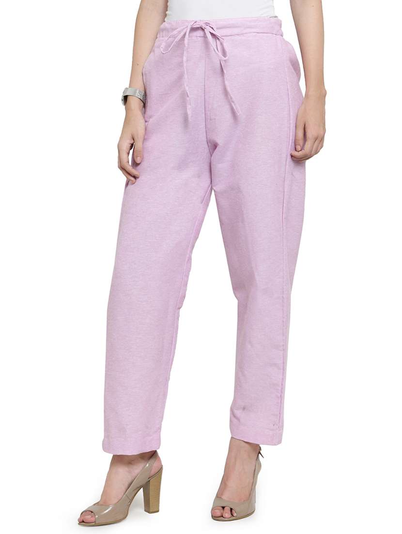 women solids ankle length tailored pants - 16757196 - Standard Image - 1