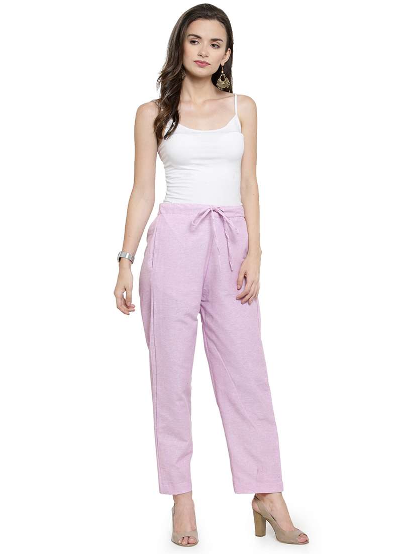 women solids ankle length tailored pants - 16757196 - Standard Image - 4
