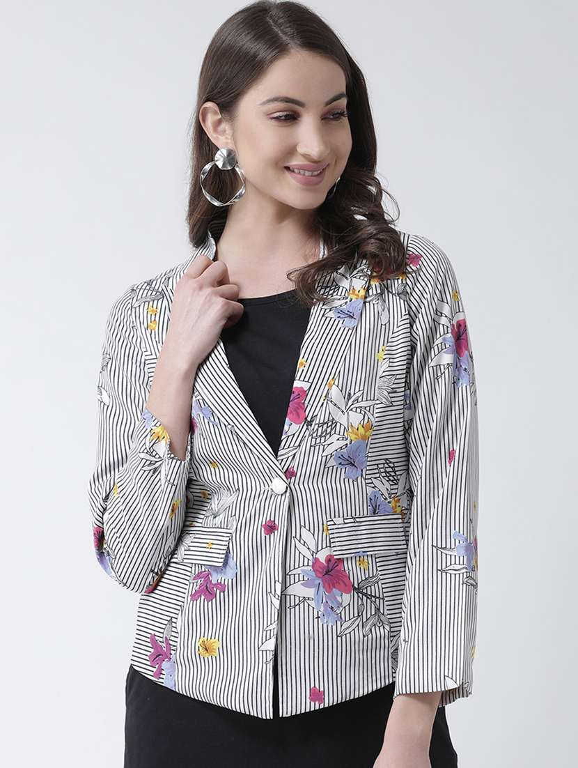 lapel neck checkered  blazer