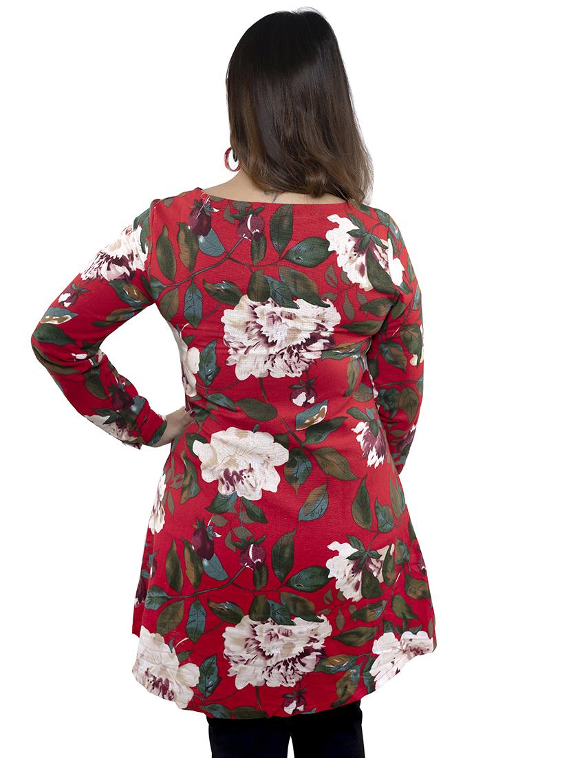 round neck floral tunic - 16759759 - Standard Image - 1
