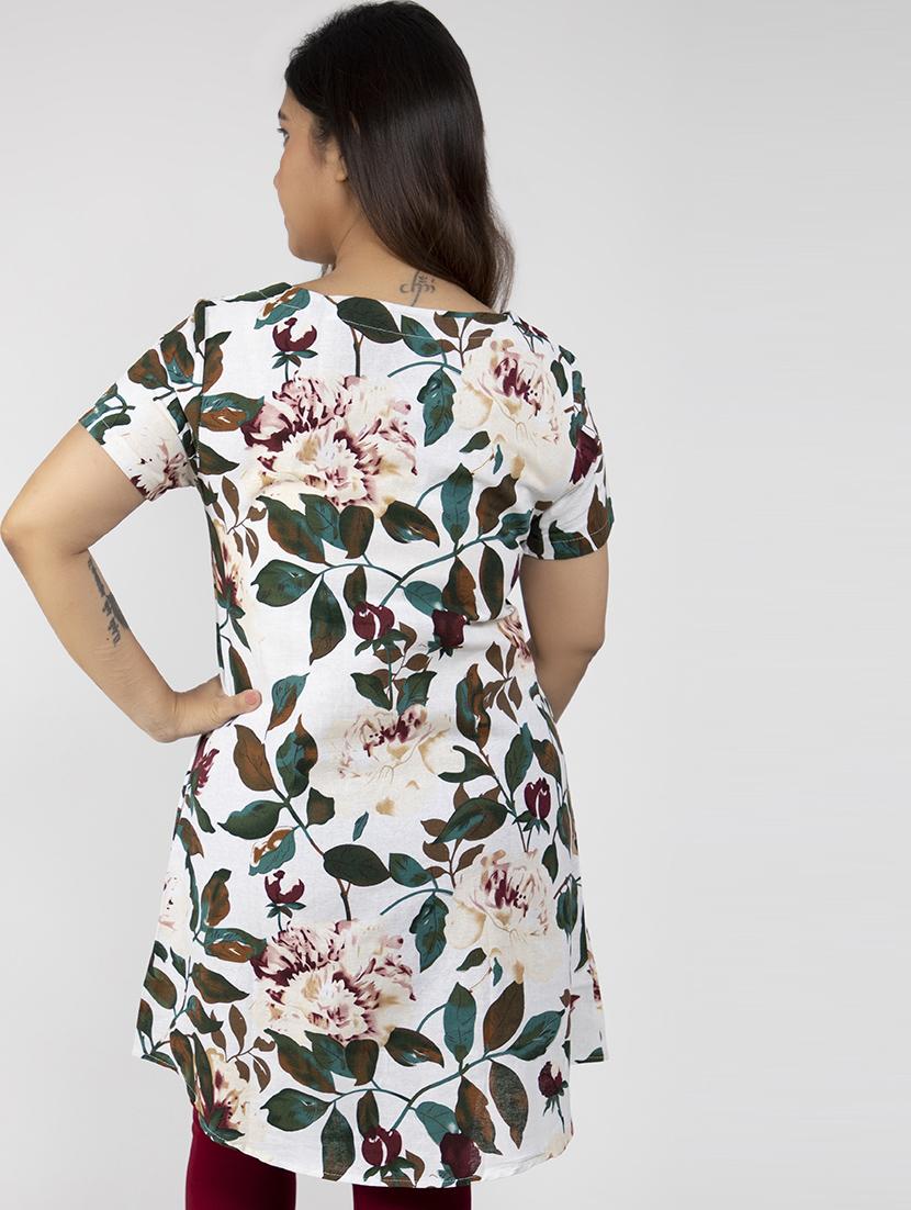 round neck floral tunic - 16759763 -  Standard Image - 1