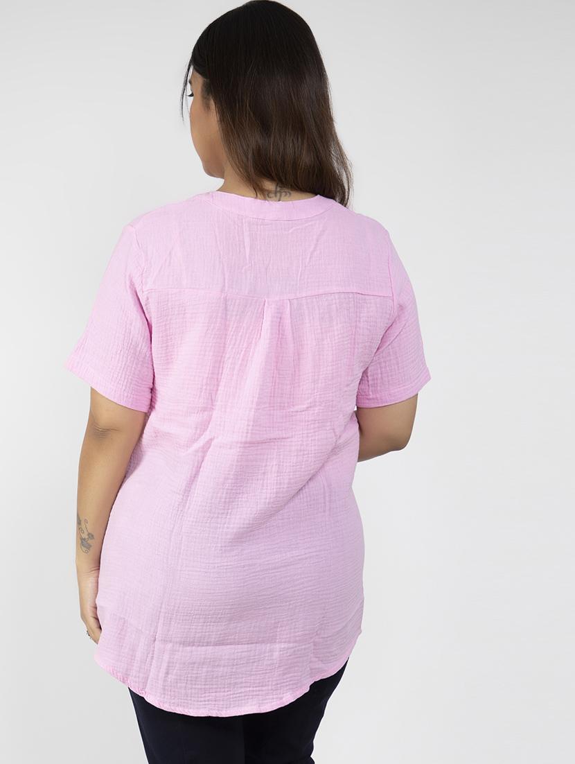 mandarin neck solid top - 16759773 - Standard Image - 1
