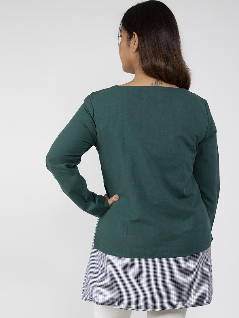 color block boat neck tunic - 16759784 - Standard Image - 1