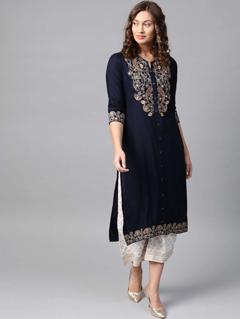 embroidered kurta palazzo set