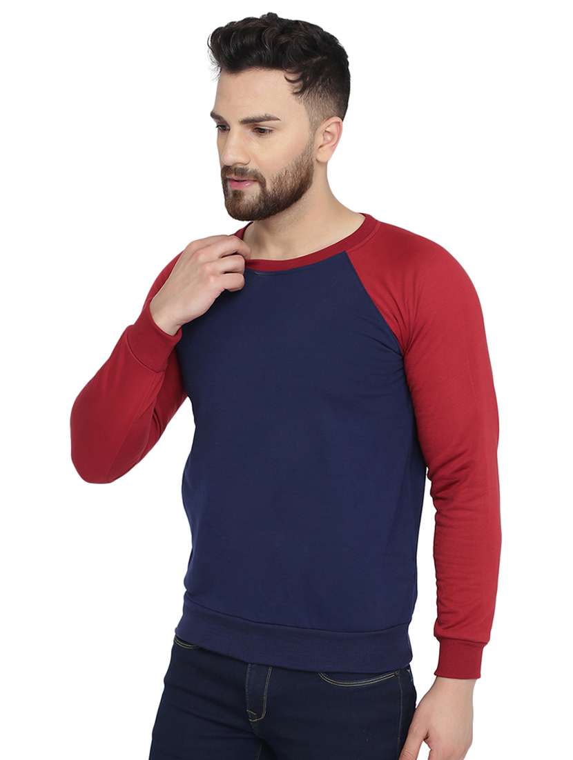 navy blue color block raglan sweatshirt - 16763236 - Standard Image - 1