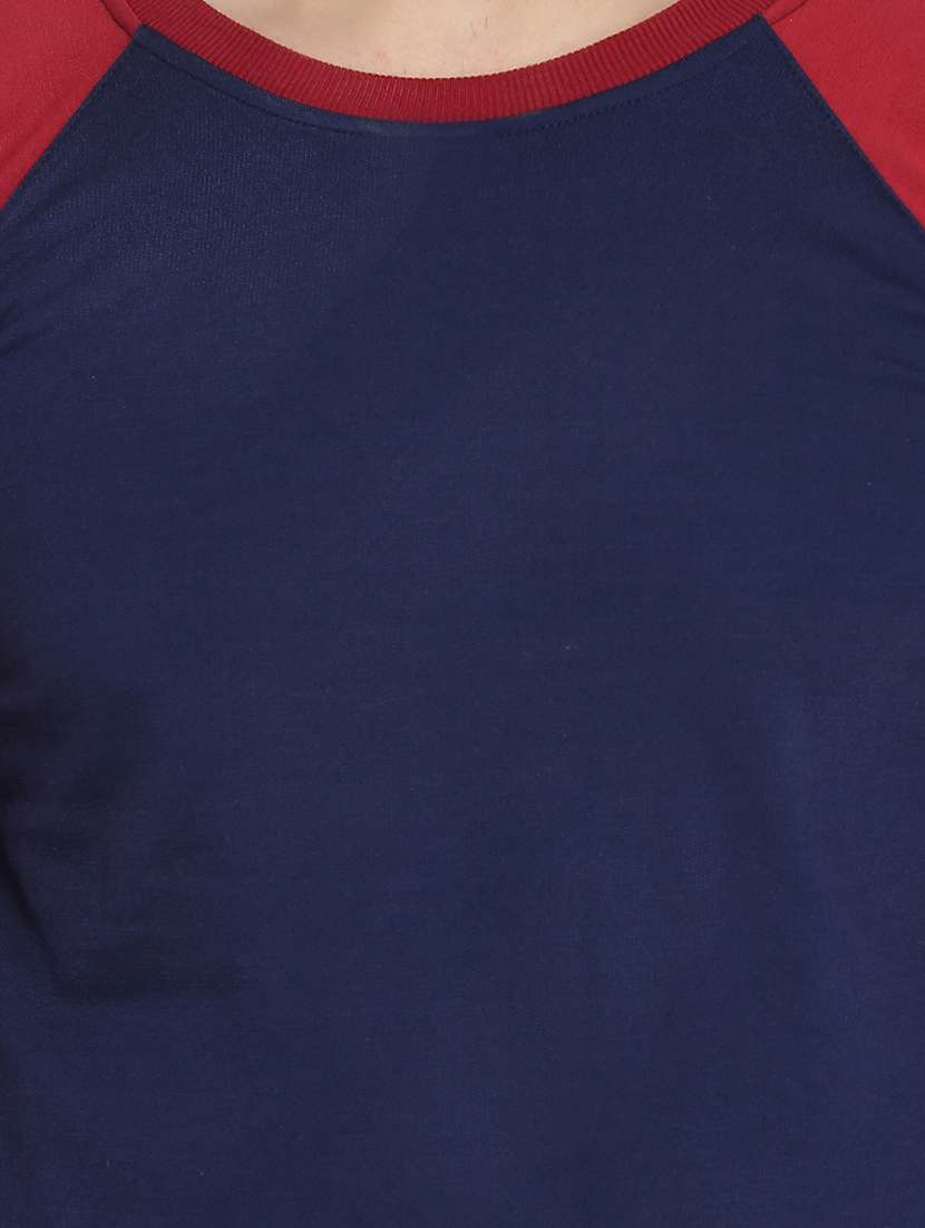navy blue color block raglan sweatshirt - 16763236 - Standard Image - 4