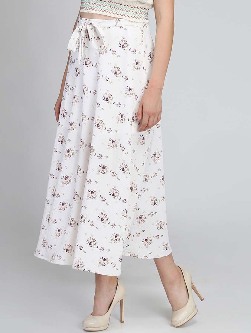 tie knot floral a-line skirt - 16764110 -  Standard Image - 1