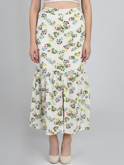 gathered hem floral a-line skirt - 16764111 -  Standard Image - 0