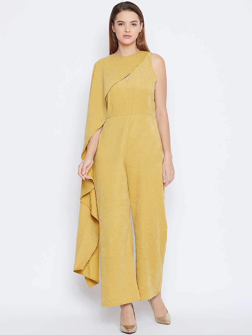 asymmetric sleeved full leg jumpsuit - 16764129 -  Standard Image - 1