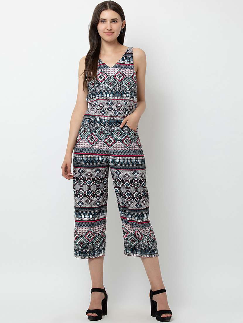 v-neck aztec jumpsuit  - 16764137 -  Standard Image - 1