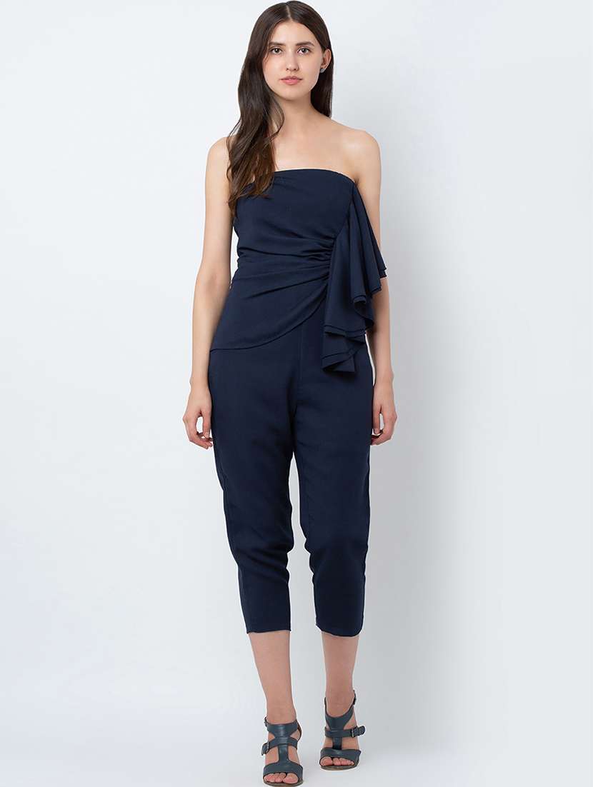 ruffle detail tube jumpsuit