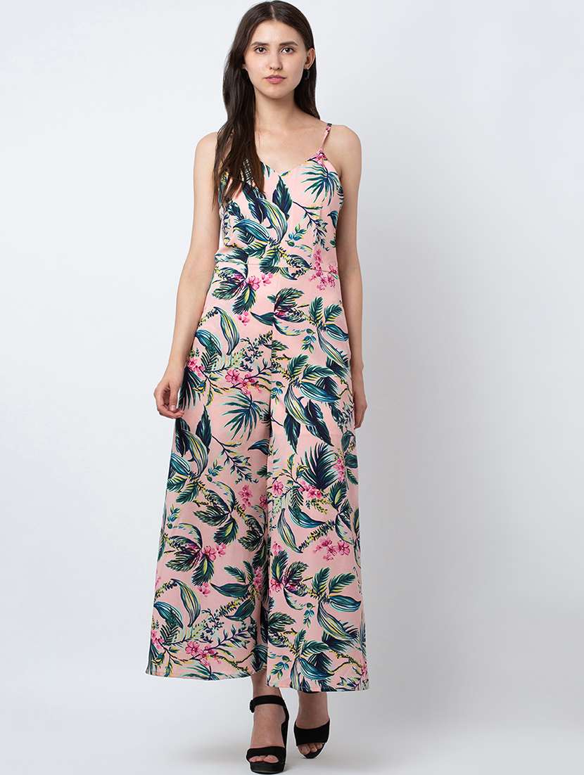 cami neck tropical jumpsuit
