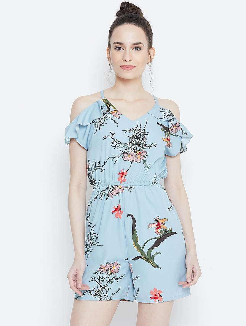 purist blue cold shoulder romper