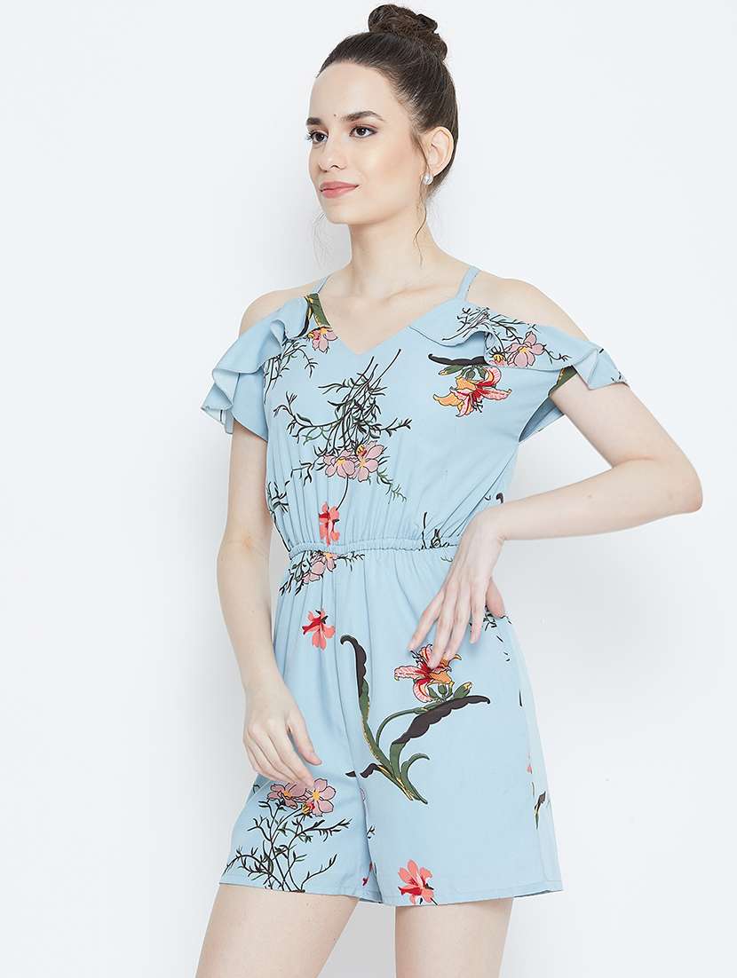 purist blue cold shoulder romper - 16764153 -  Standard Image - 1