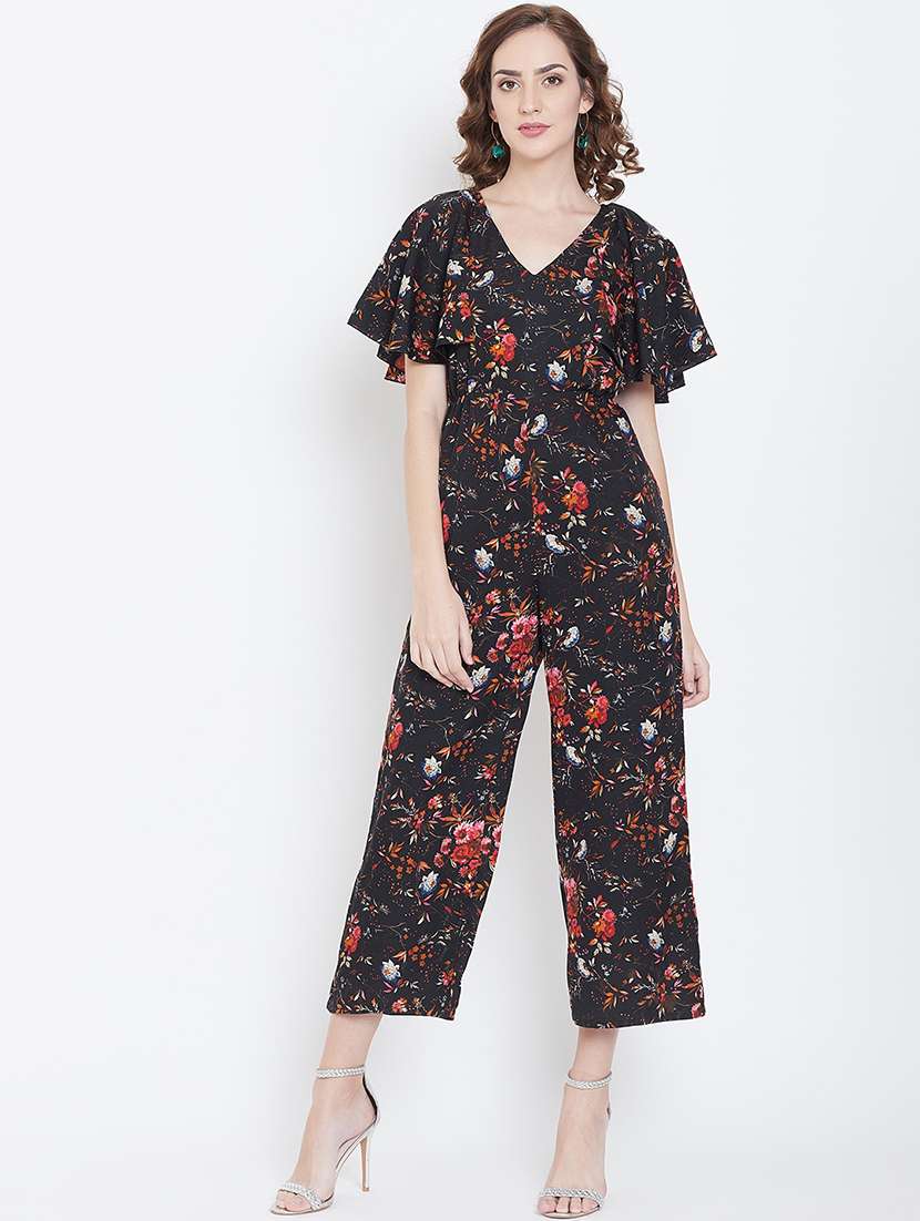 tie back floral  jumpsuit