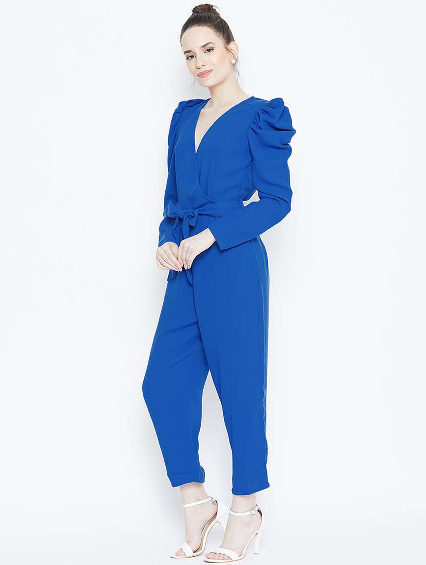 tie knot puff sleeved jumpsuit - 16764157 -  Standard Image - 1