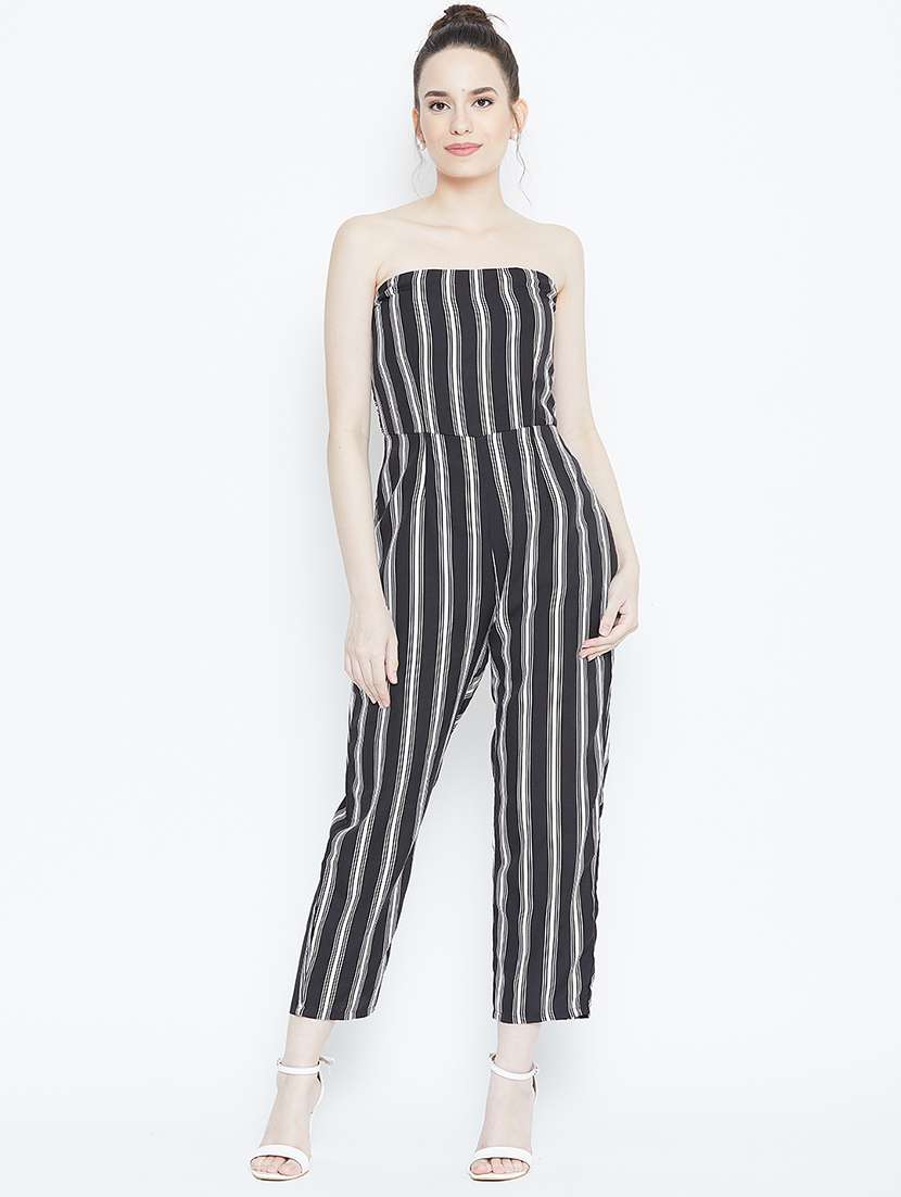 tie knot striped jumpsuit