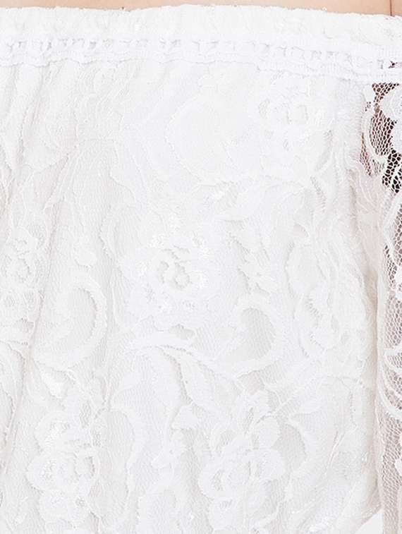 tie front off shoulder laced jumpsuit - 16764171 -  Standard Image - 4