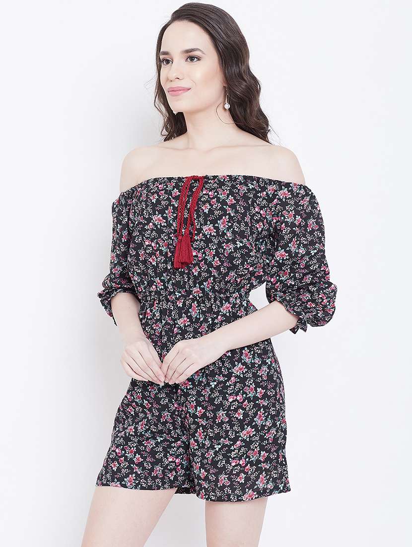 off shoulder floral romper  - 16764176 -  Standard Image - 1