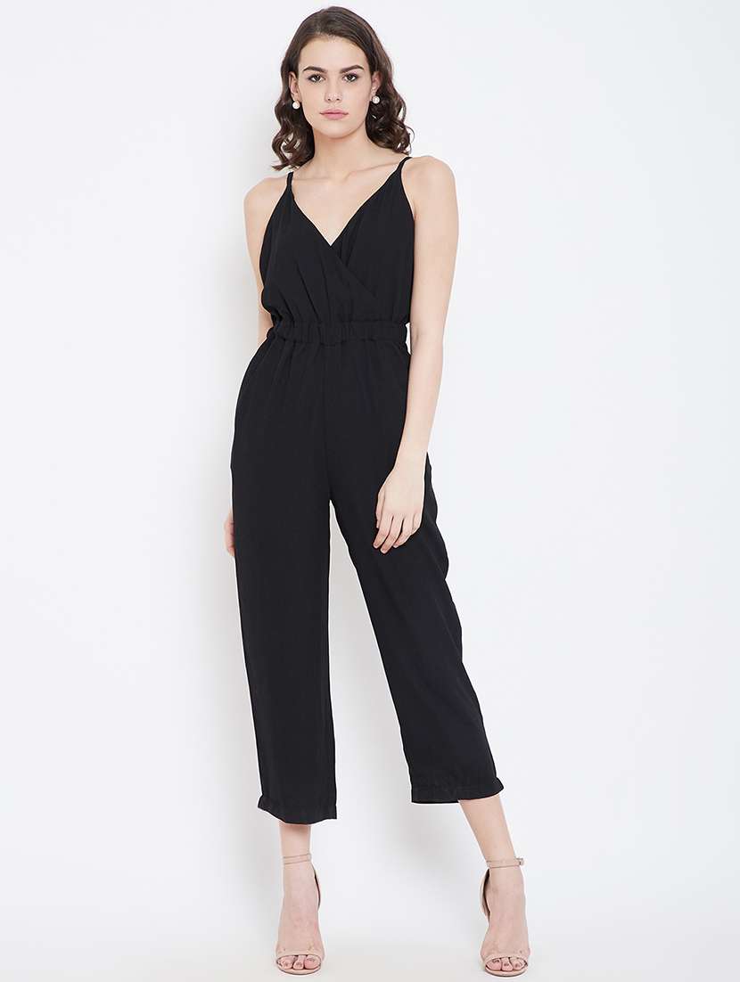 pocket detail gathered jumpsuit