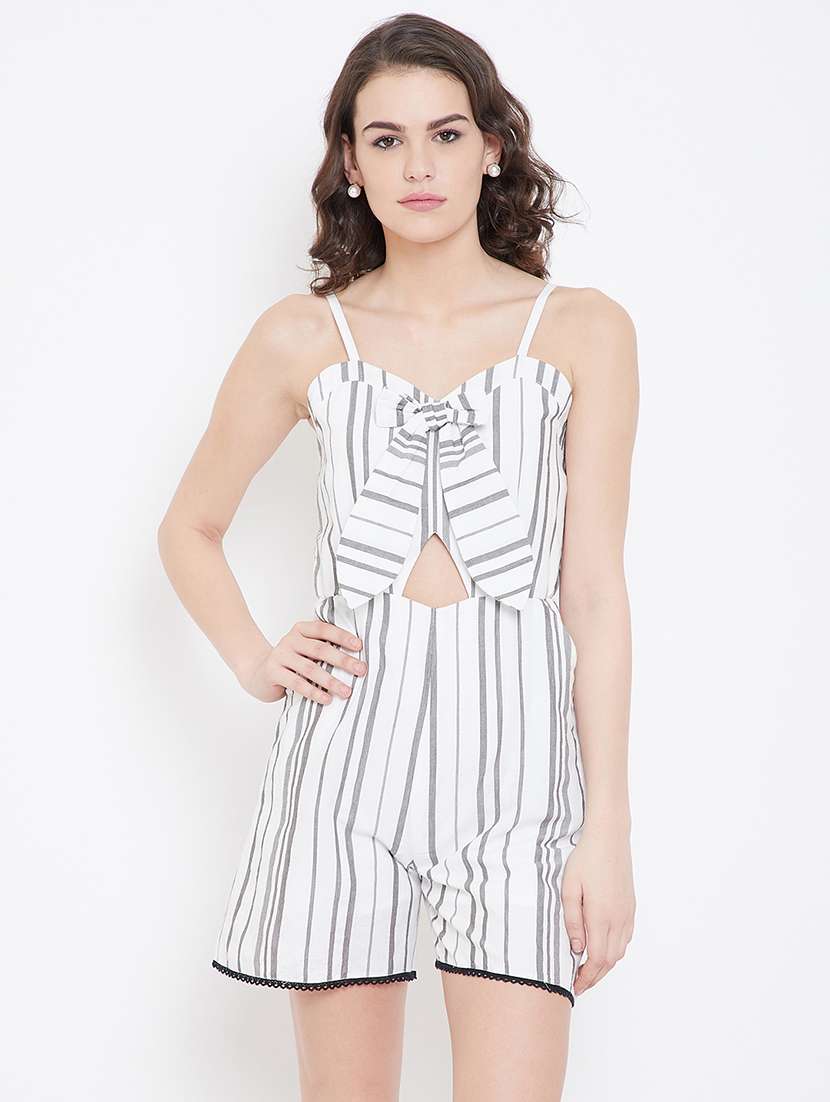 bow tie striped romper 