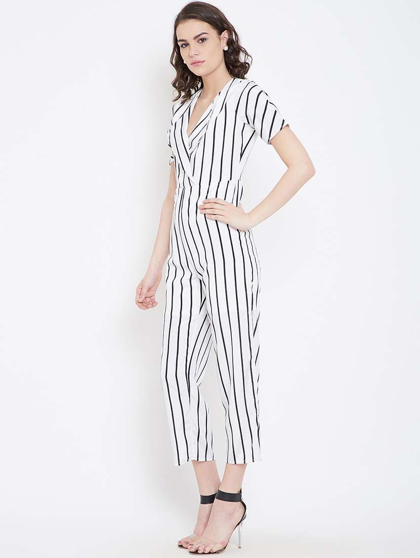 v-neck striped jumpsuit - 16764186 -  Standard Image - 1