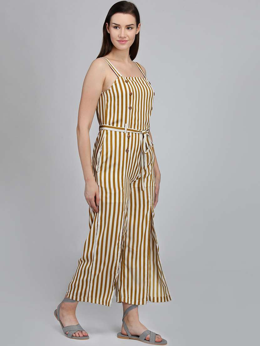 tie front striped jumpsuit - 16764189 -  Standard Image - 1