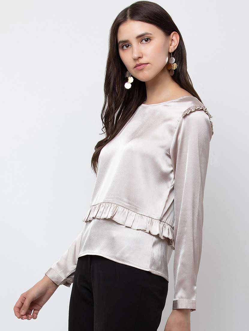 women's straight round neck top - 16764241 -  Standard Image - 1