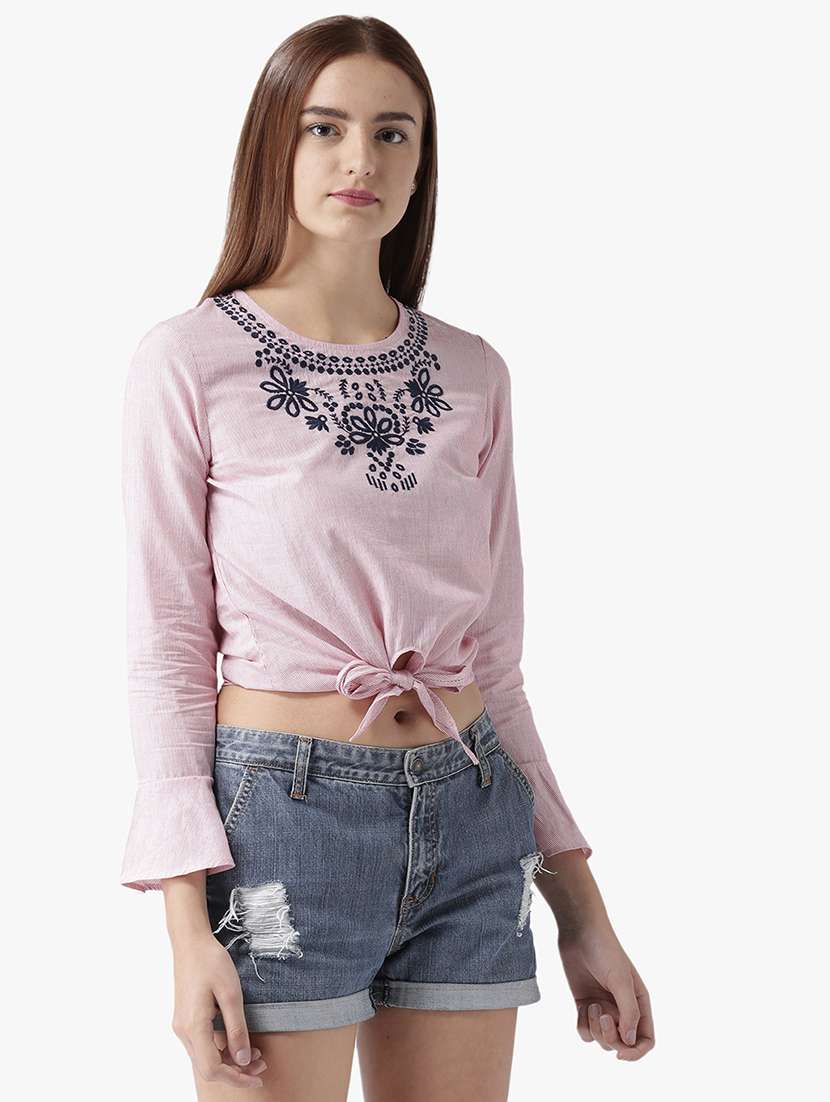 women's straight round neck top - 16764243 -  Standard Image - 1