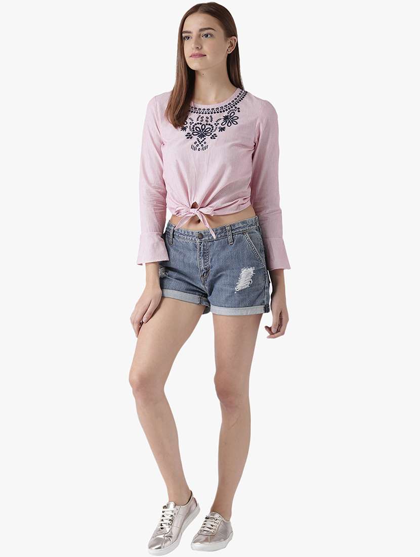 women's straight round neck top - 16764243 -  Standard Image - 4