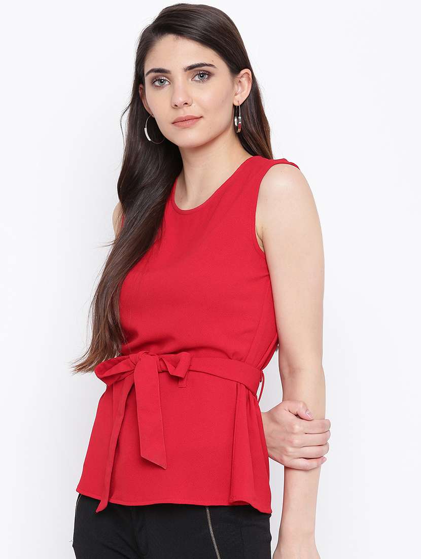 women's peplum round neck top - 16764248 -  Standard Image - 1