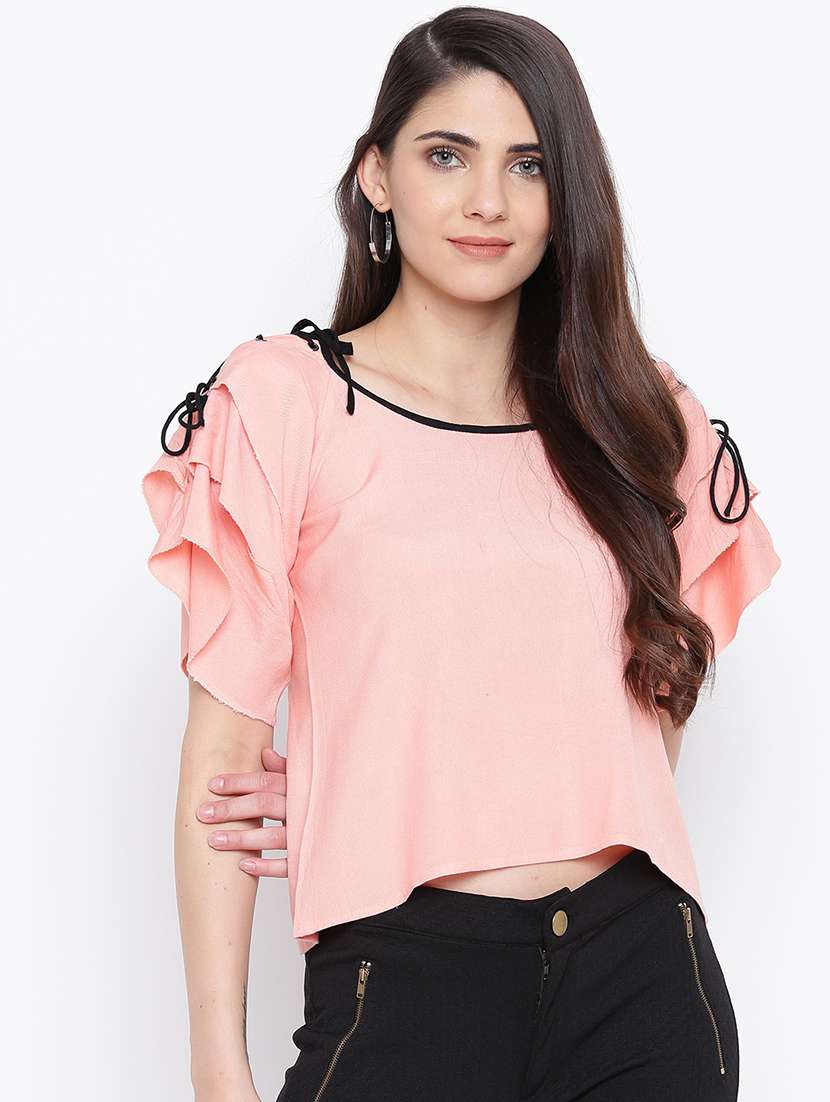 women's crop boat neck top