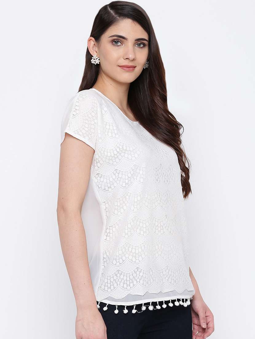 women's straight round neck top - 16764278 -  Standard Image - 1