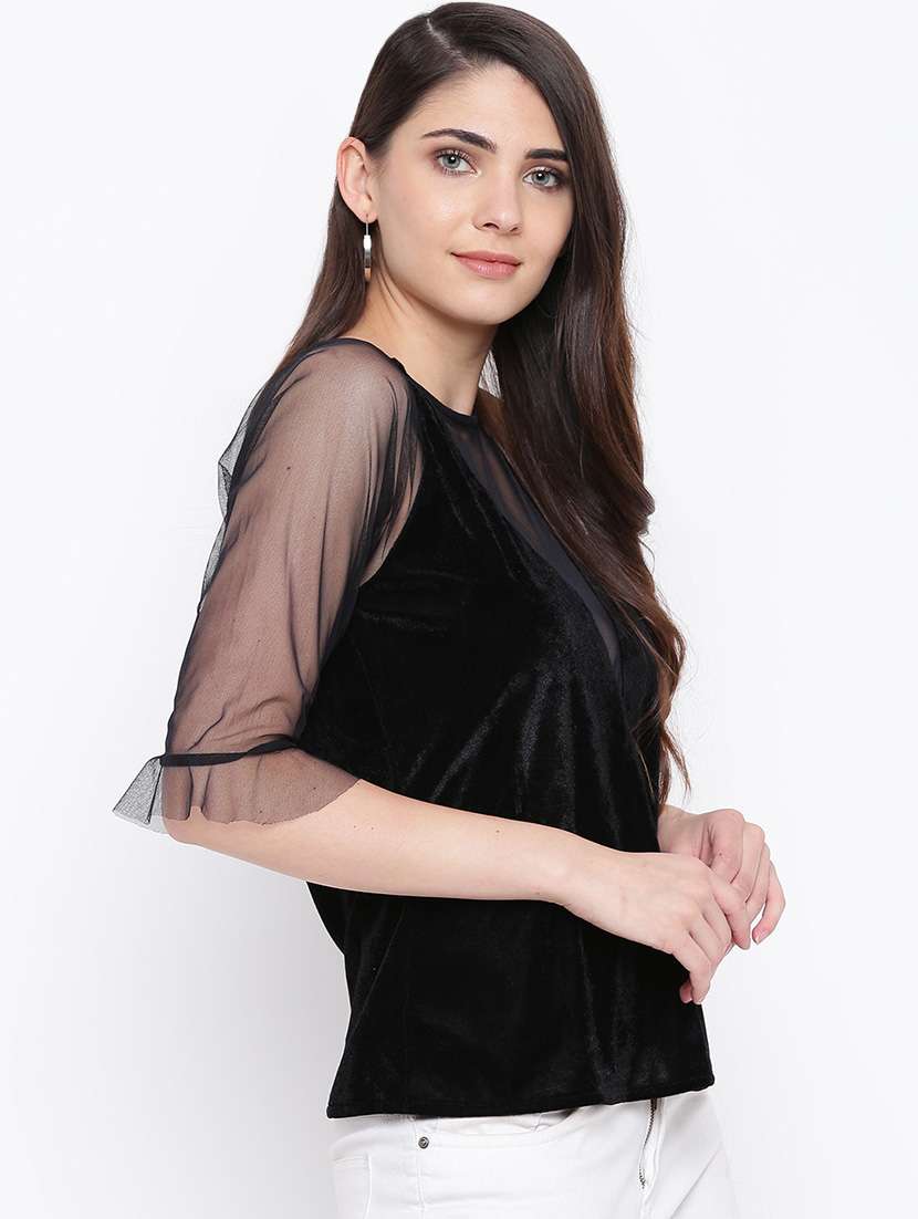 women's straight round neck top - 16764289 -  Standard Image - 1