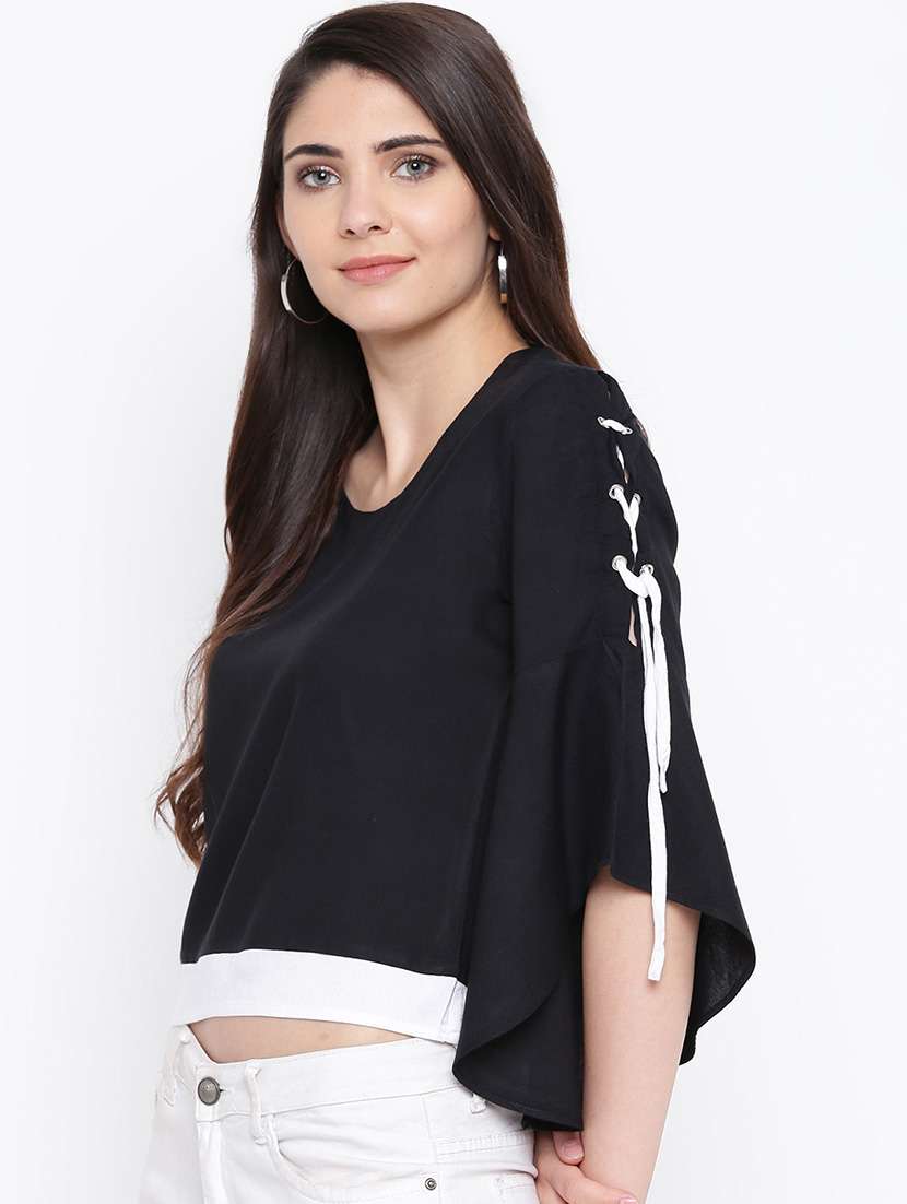 women's straight round neck top - 16764296 -  Standard Image - 1