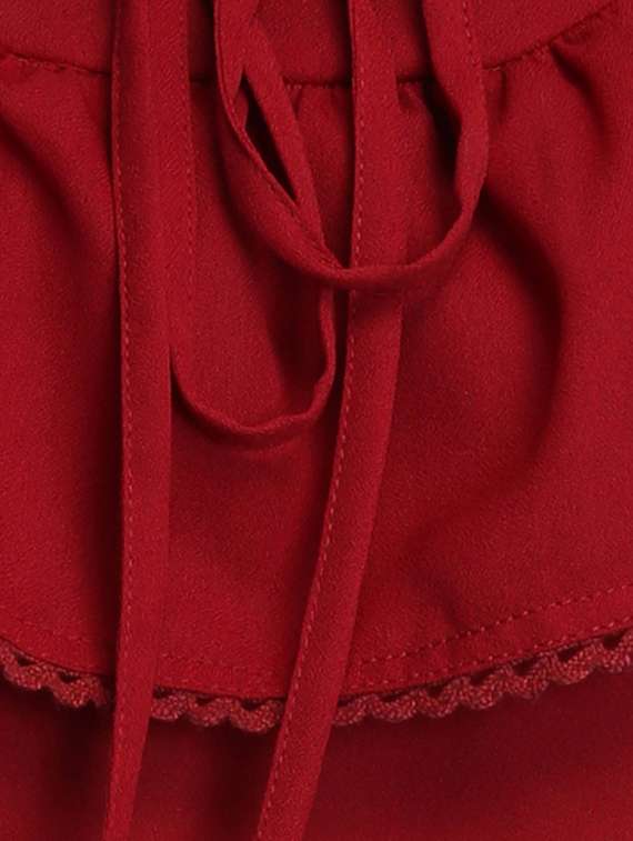 women's ruffle tie-up neck top - 16764315 -  Standard Image - 4