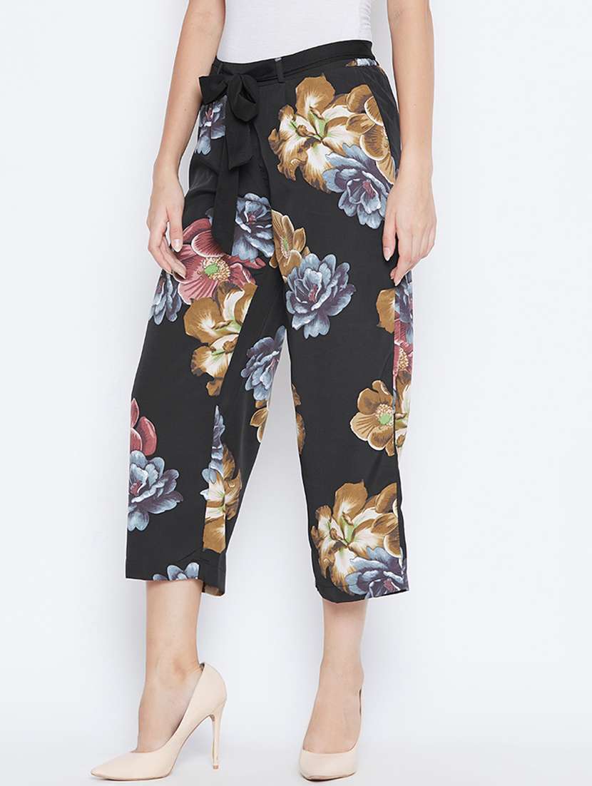 women floral printed pleated culottes - 16764363 -  Standard Image - 1