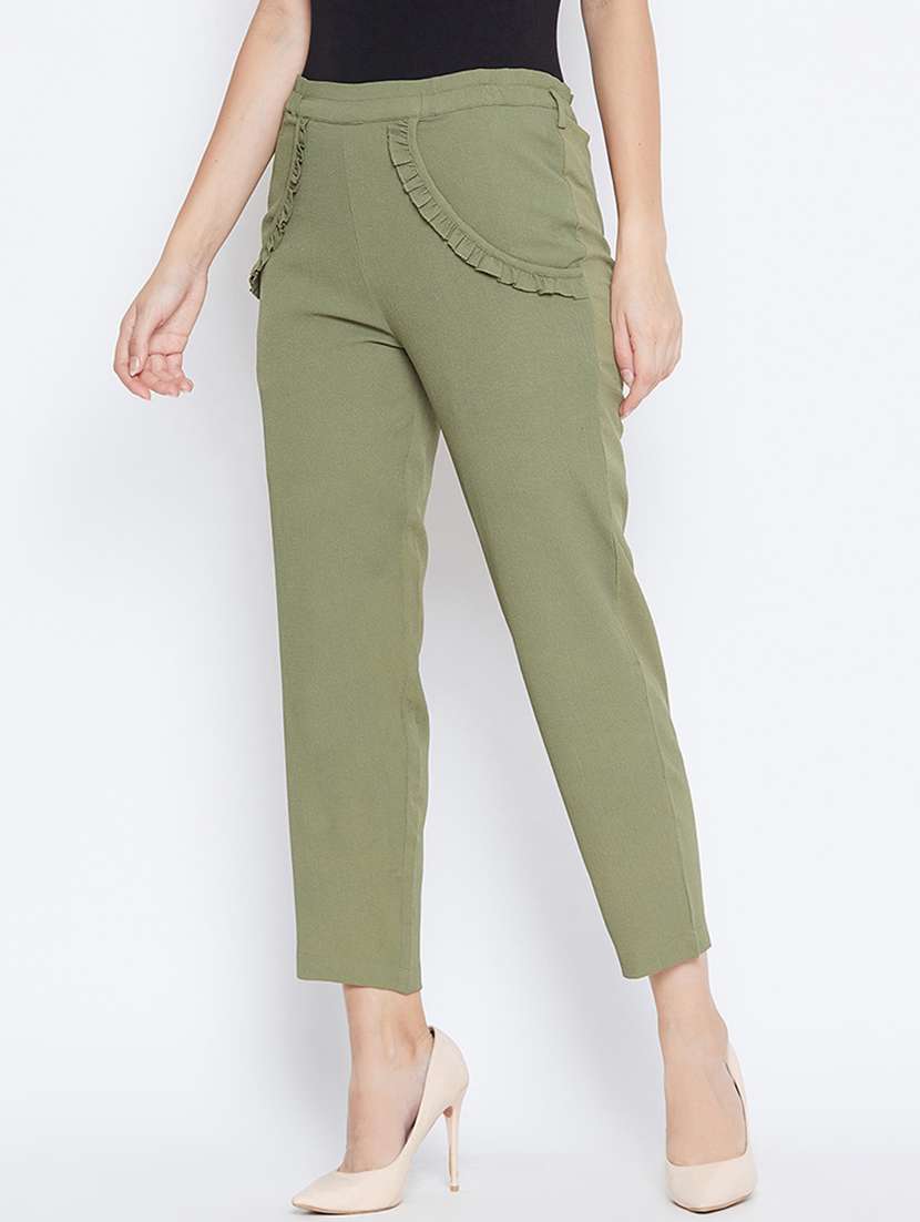 solid flat front cigarette pants - 16764364 -  Standard Image - 1