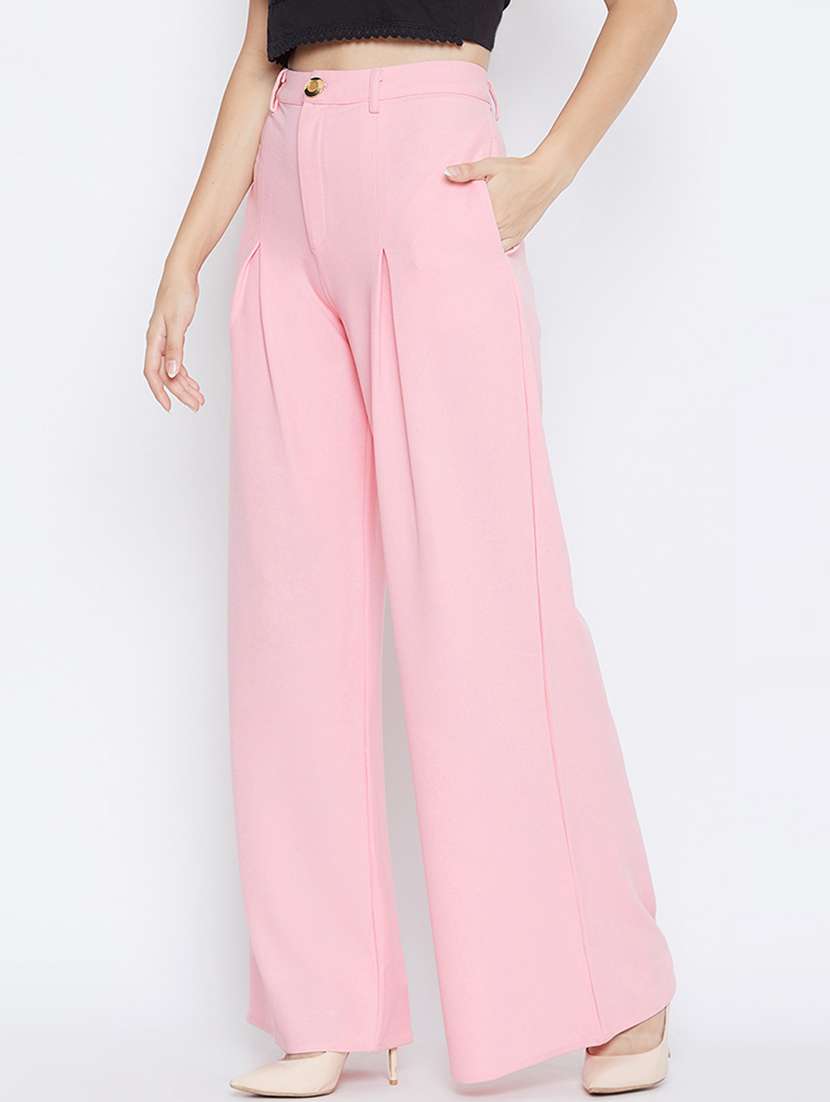 solid pleated wide leg pants - 16764367 -  Standard Image - 1