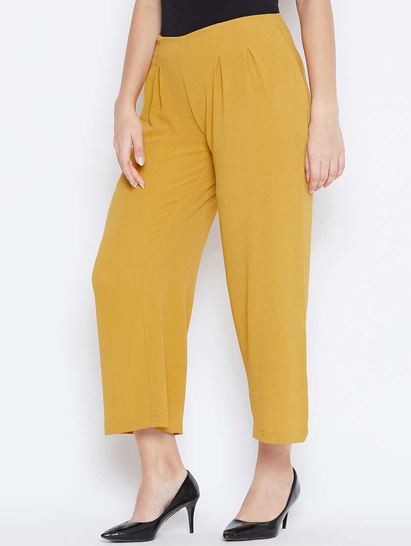 solid pleated wide leg pants - 16764372 -  Standard Image - 1