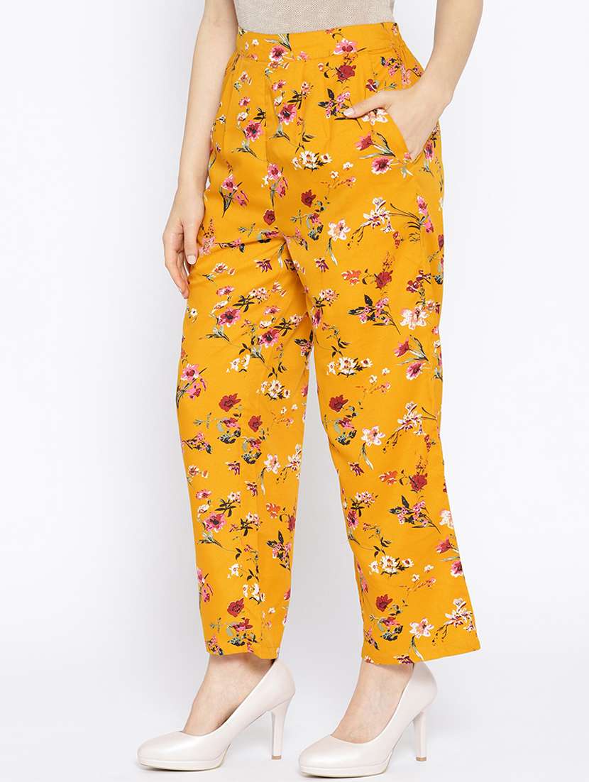 floral printed pleated tailored pants - 16764375 -  Standard Image - 1