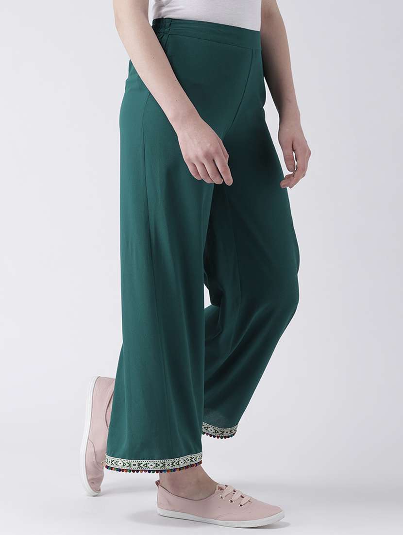 solid flat front wide leg trouser - 16764376 -  Standard Image - 1