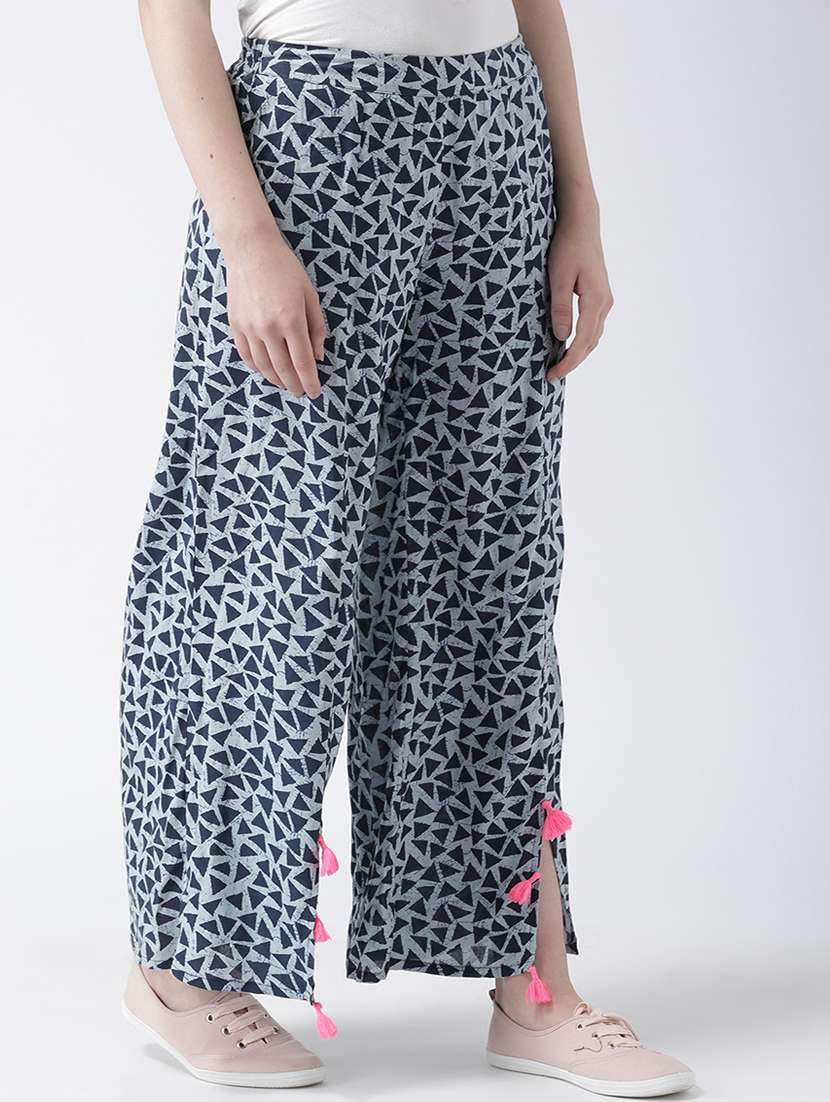geometric printed pleated wide leg trouser - 16764380 -  Standard Image - 1