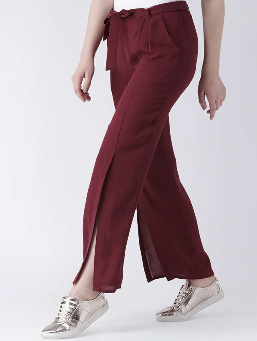 women solid pleated tailored pants - 16764396 -  Standard Image - 1